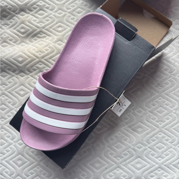 Adidas Women's Pink Slide Sandals - Picture 1 of 2